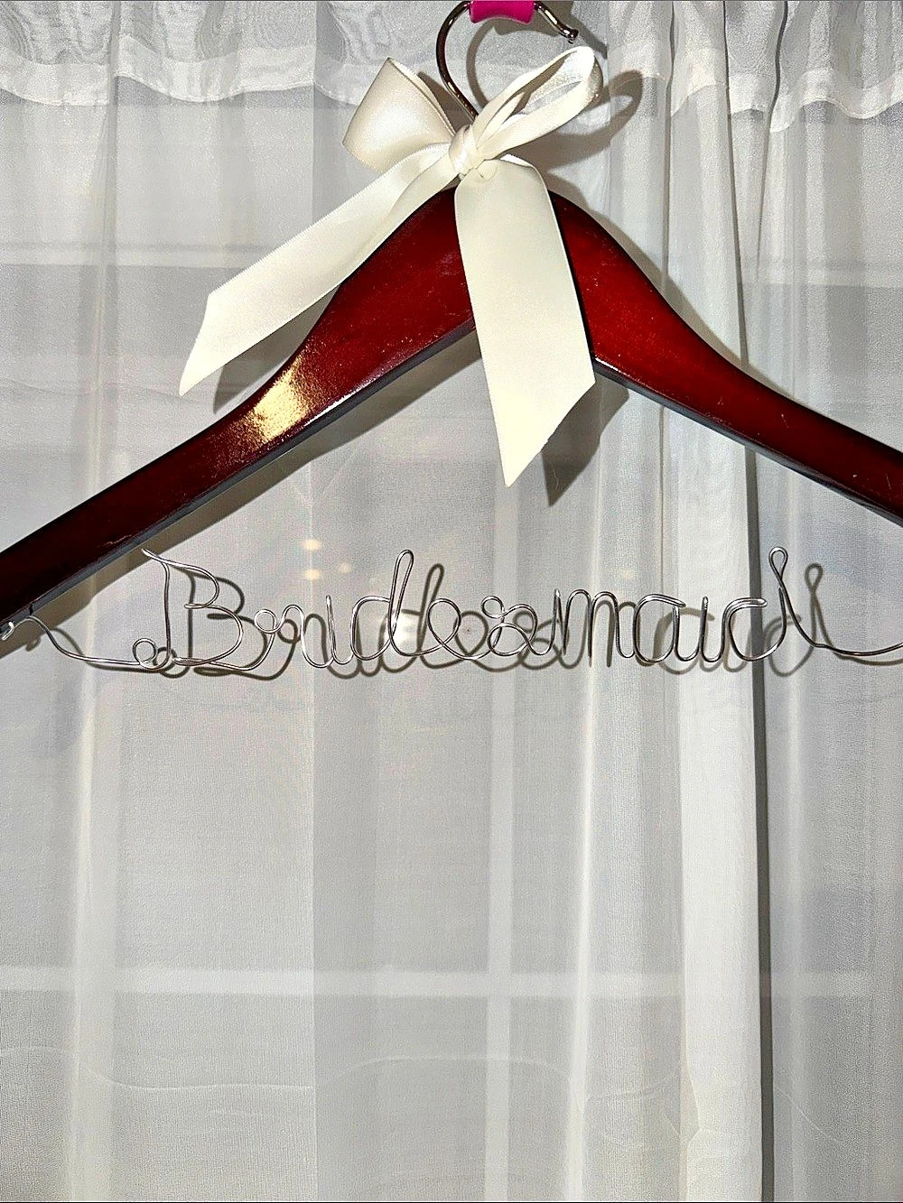 Bridesmaid Dress Hanger in Brown & White